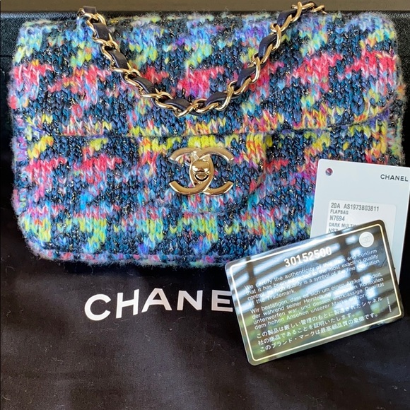 ‼️SOLD‼️CHANEL 2 Classic Multicolor Tweed Crossbod - Picture 5 of 7